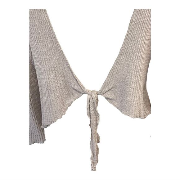 West Of Melrose Gray Open Back Long Sleeve Knit Top - Picture 6 of 7